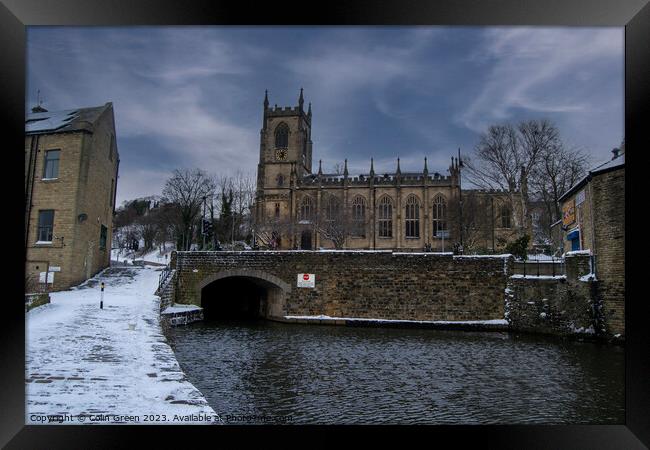 Christ Church, Tuel Lane Tunnel and the Rochdale Canal after the Snow Framed Print by Colin Green