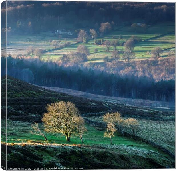 Peak District Morning Landscape Light Derbyshire. Canvas Print by Craig Yates