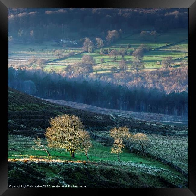 Peak District Morning Landscape Light Derbyshire. Framed Print by Craig Yates
