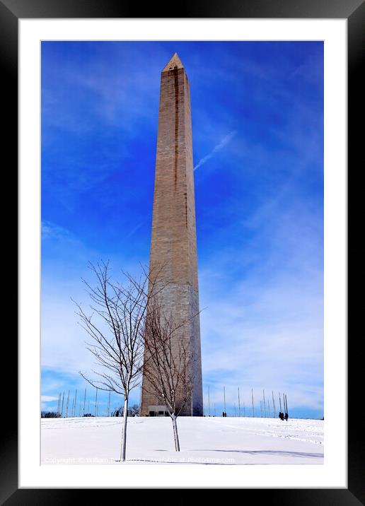 Washington Monument After the Snow Washington DC Framed Mounted Print by William Perry