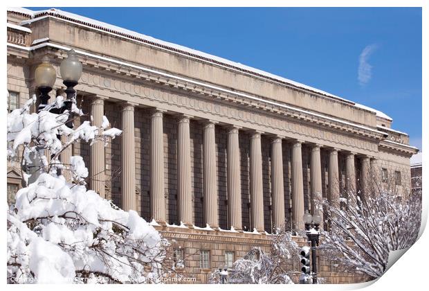 Commerce Department After the Snow Constitution Avenue Washingto Print by William Perry