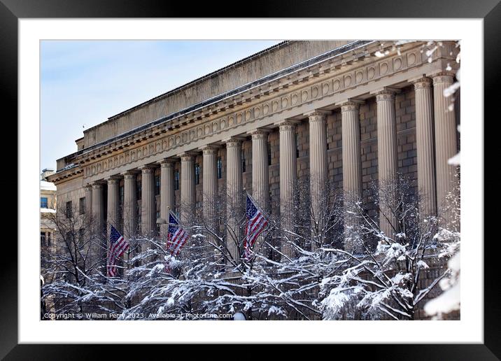 Commerce Department After the Snow Washington DC Framed Mounted Print by William Perry