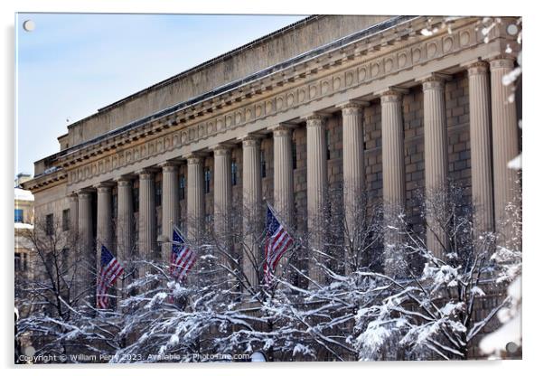 Commerce Department After the Snow Washington DC Acrylic by William Perry
