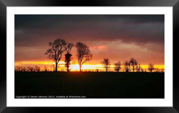 Sky sun Framed Mounted Print by Simon Johnson