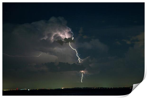 Lightning Cloud to Ground Print by Antonio Ribeiro