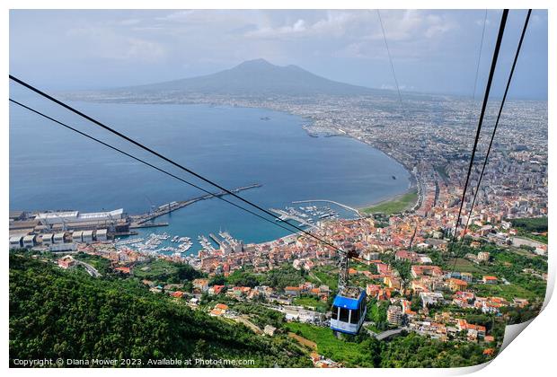  Bay of Naples and Vesuvius Print by Diana Mower