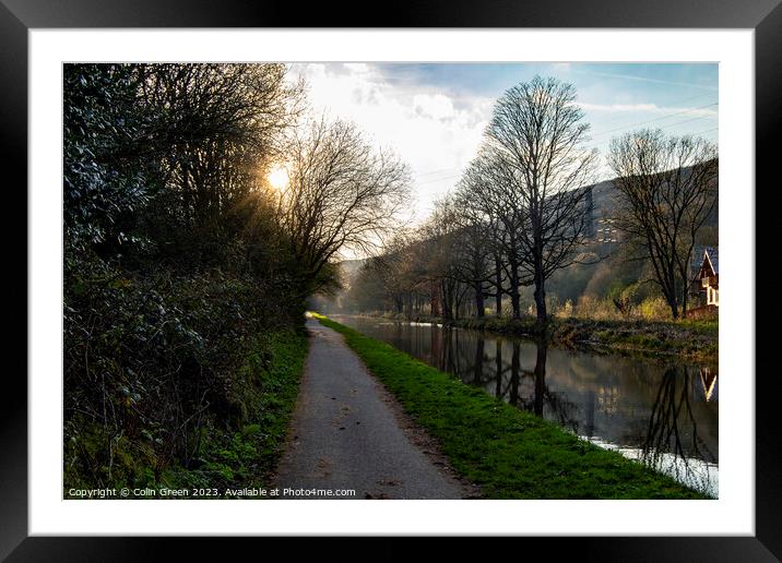 Sunset over the Calder and Hebble Navigation Framed Mounted Print by Colin Green