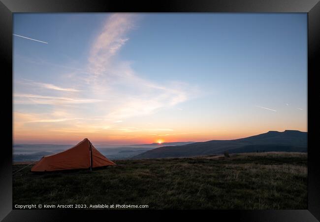 Wild Camping Sunrise Framed Print by Kevin Arscott