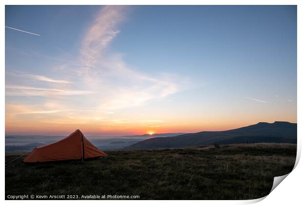 Wild Camping Sunrise Print by Kevin Arscott