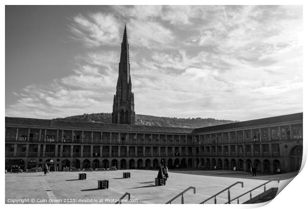 Piece Hall and Square Church Spire Print by Colin Green