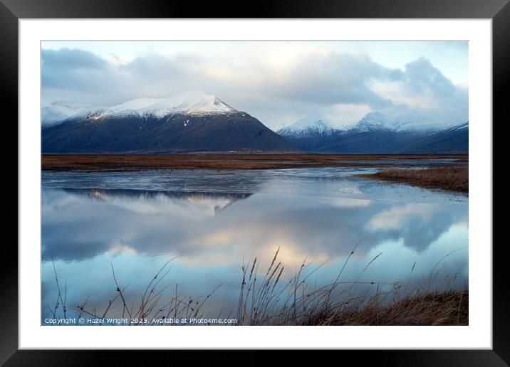 Mirror lake, near Hofn, Iceland Framed Mounted Print by Hazel Wright