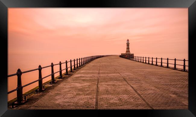 Roker Pier Sunrise: Haway The Lads Framed Print by Tim Hill