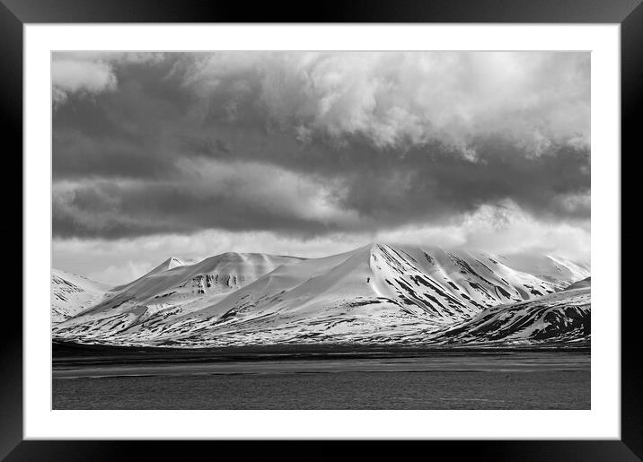 Arctic Landscape Svalbard Monochrome Framed Mounted Print by Martyn Arnold