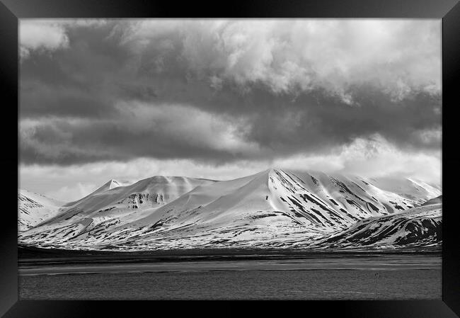 Arctic Landscape Svalbard Monochrome Framed Print by Martyn Arnold