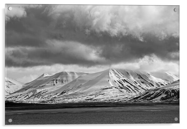 Arctic Landscape Svalbard Monochrome Acrylic by Martyn Arnold