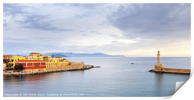 Old Harbour Entrance, Chania Print by Jim Monk