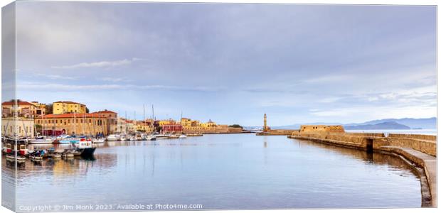 The Old Venetian Harbour at Chania, Crete Canvas Print by Jim Monk