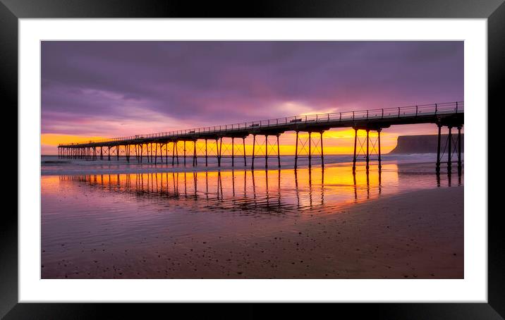 September Sunrise at Saltburn by the sea Framed Mounted Print by Tim Hill