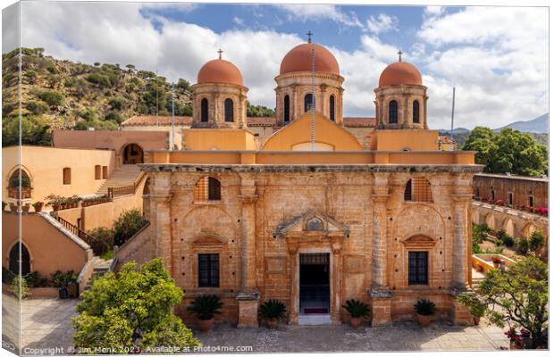Agia Triada Monastery, Crete Canvas Print by Jim Monk