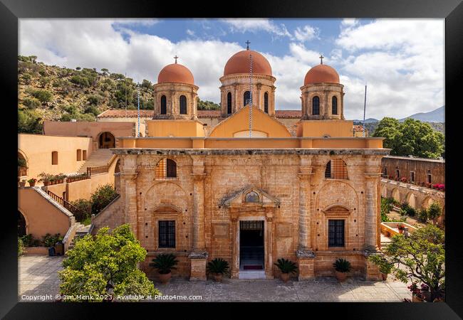 Agia Triada Monastery, Crete Framed Print by Jim Monk