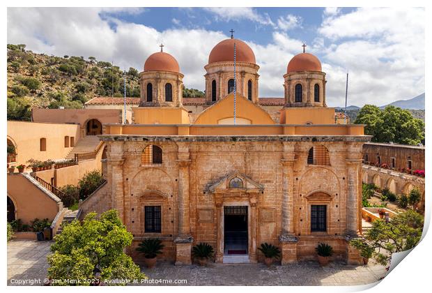 Agia Triada Monastery, Crete Print by Jim Monk