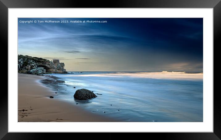 Covesea Caves Beach Lossiemouth Framed Mounted Print by Tom McPherson