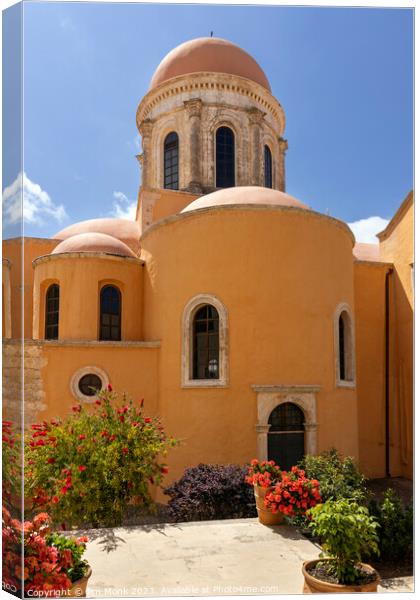 The beautiful Agia Triada Monastery in Crete Canvas Print by Jim Monk