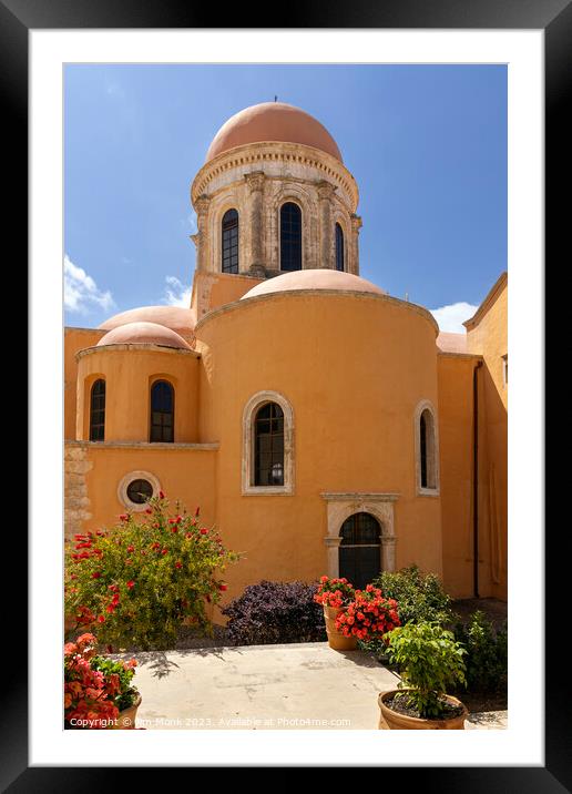 The beautiful Agia Triada Monastery in Crete Framed Mounted Print by Jim Monk