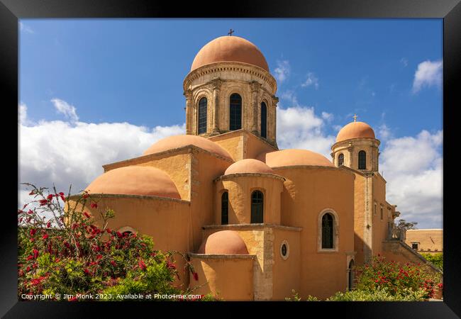 Agia Triada Monastery, Crete Framed Print by Jim Monk