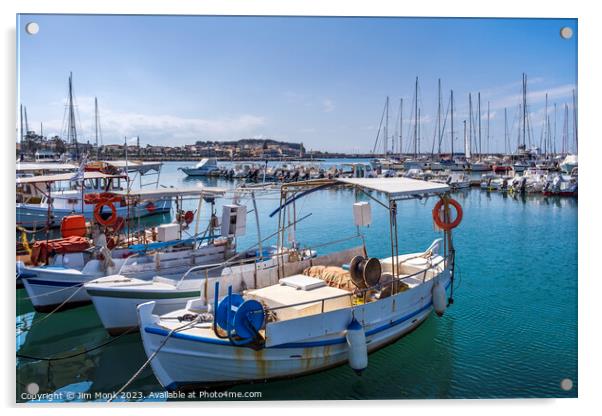 Rethymno Marina , Crete Acrylic by Jim Monk