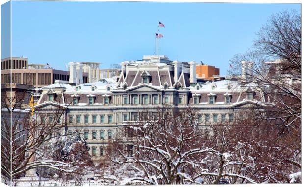 Old Executive Office Building After the Snow Washington DC Canvas Print by William Perry