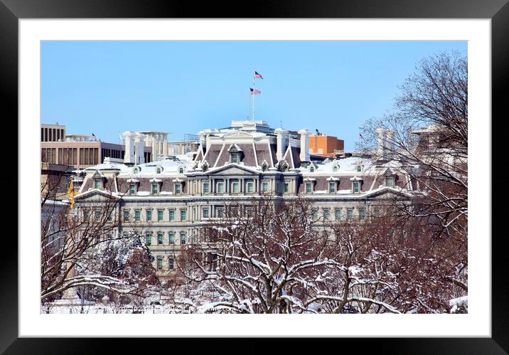 Old Executive Office Building After the Snow Washington DC Framed Mounted Print by William Perry