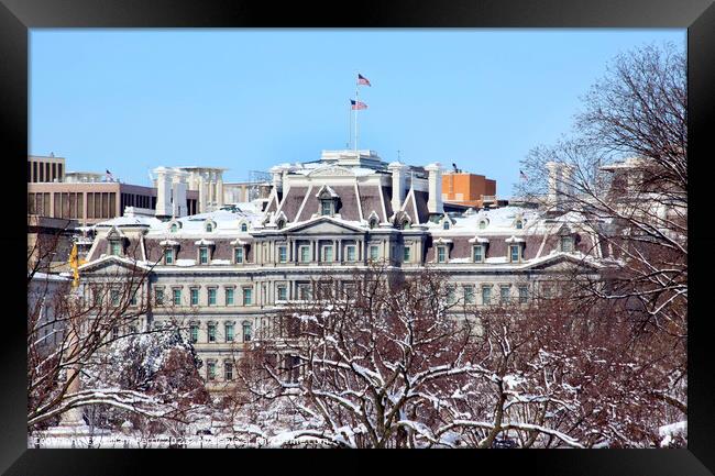 Old Executive Office Building After the Snow Washington DC Framed Print by William Perry