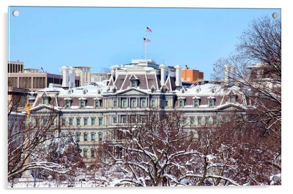 Old Executive Office Building After the Snow Washington DC Acrylic by William Perry
