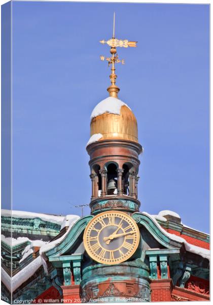 Sun Trust Building Cupola Weather Vane Washington DC Canvas Print by William Perry