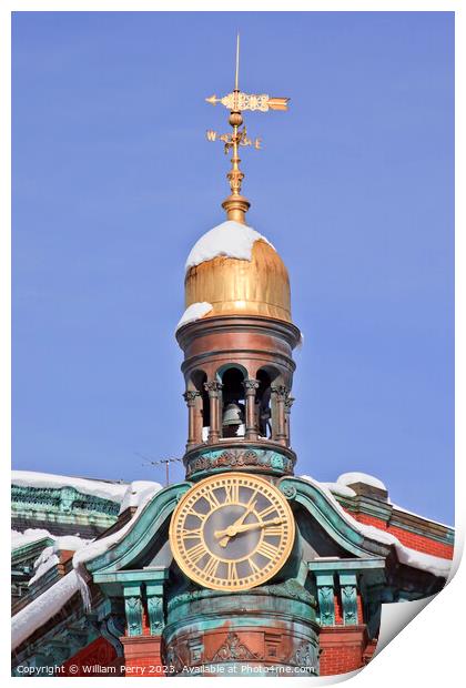 Sun Trust Building Cupola Weather Vane Washington DC Print by William Perry