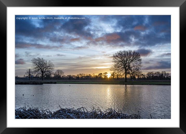 Mid winter sunrise at Bushy Park Framed Mounted Print by Kevin White