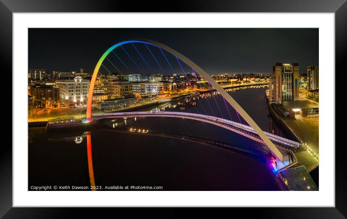 Night-time at the Millennium bridge  Framed Mounted Print by Keith Dawson