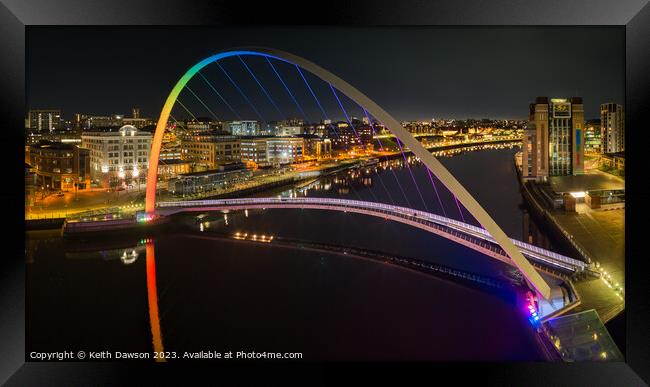 Night-time at the Millennium bridge  Framed Print by Keith Dawson