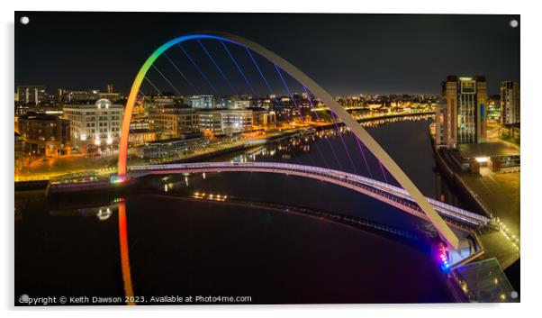 Night-time at the Millennium bridge  Acrylic by Keith Dawson