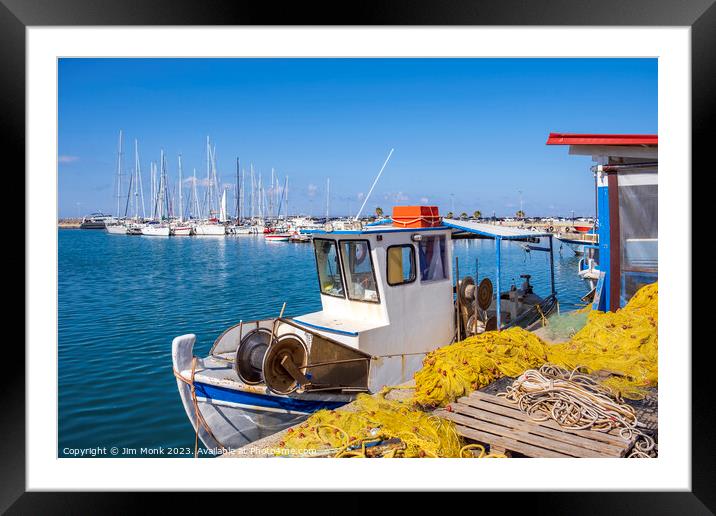 Rethymno Marina in Crete Framed Mounted Print by Jim Monk