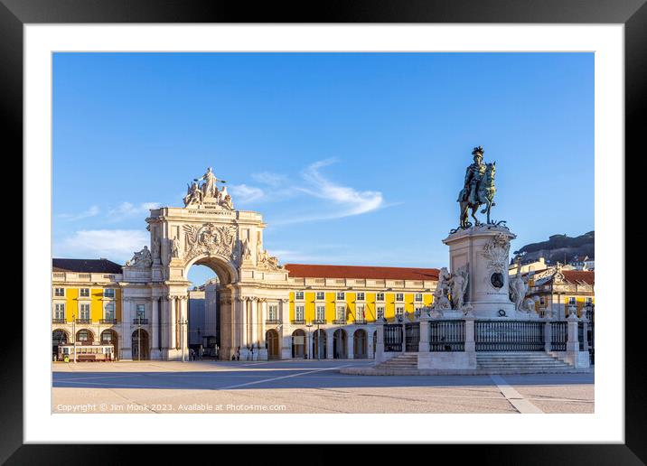 Praça do Comércio (Commerce Square) in Lisbon, Portugal Framed Mounted Print by Jim Monk