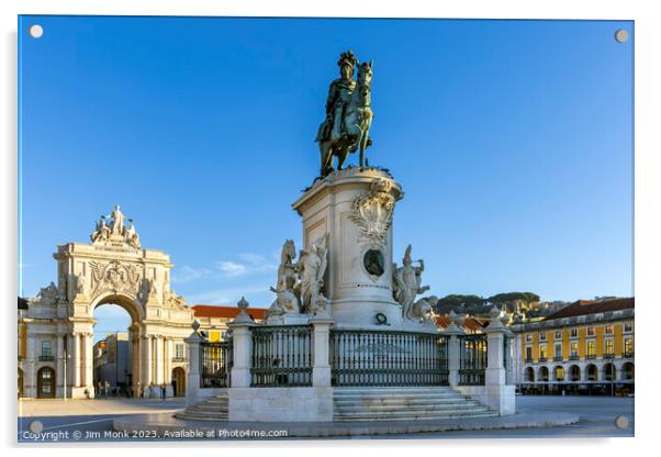 Commerce Square (Praça do Comércio) in Lisbon, Portugal  Acrylic by Jim Monk