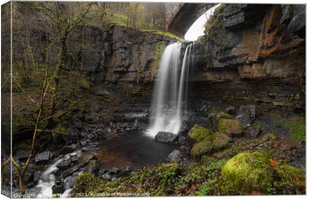 Ashgill Force Canvas Print by Angie Morton