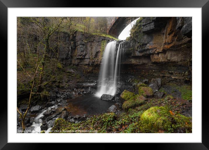 Ashgill Force Framed Mounted Print by Angie Morton