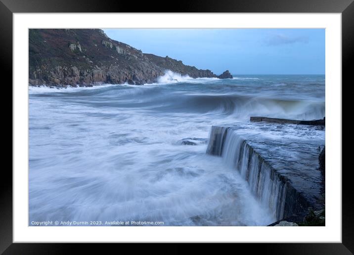 Whispers of Time: Lamorna Cove's Coastal Ballet Framed Mounted Print by Andy Durnin
