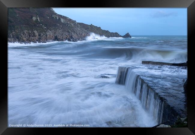 Whispers of Time: Lamorna Cove's Coastal Ballet Framed Print by Andy Durnin