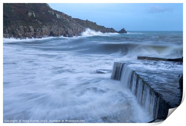 Whispers of Time: Lamorna Cove's Coastal Ballet Print by Andy Durnin