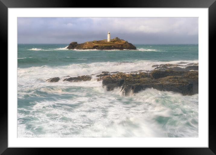 Harmony Amidst the Elements: Godrevy Lighthouse and the Dynamic  Framed Mounted Print by Andy Durnin