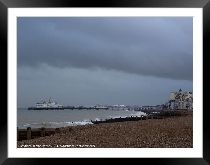 Eastbourne Pier in December. Framed Mounted Print by Mark Ward